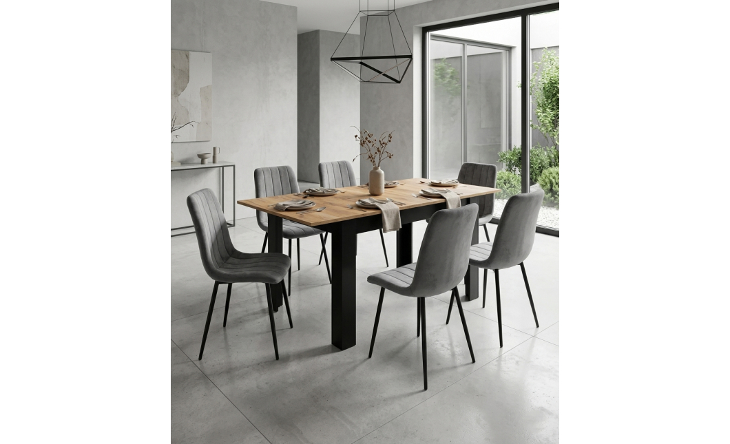 Rozkládací stůl NP 120–160 × 80 Kraft + černá (100155161)