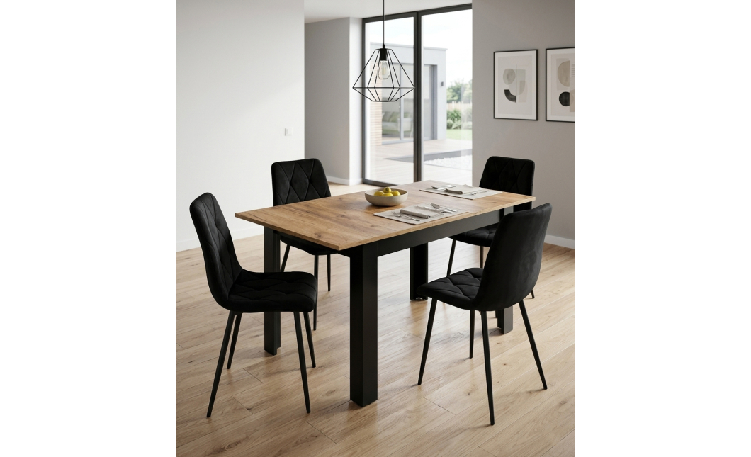Rozkládací stůl NP 120–160 × 80 Kraft + černá (100155161)