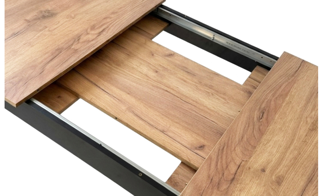 Rozkládací stůl NP 120–160 × 80 Kraft + černá (100155161)