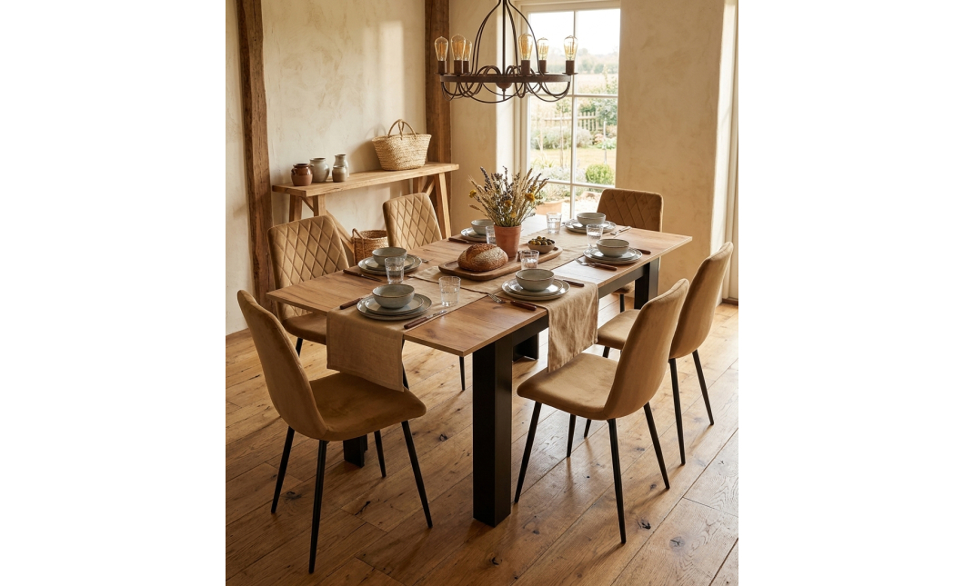 Rozkládací stůl NP 120–160 × 80 Kraft + černá (100155161)