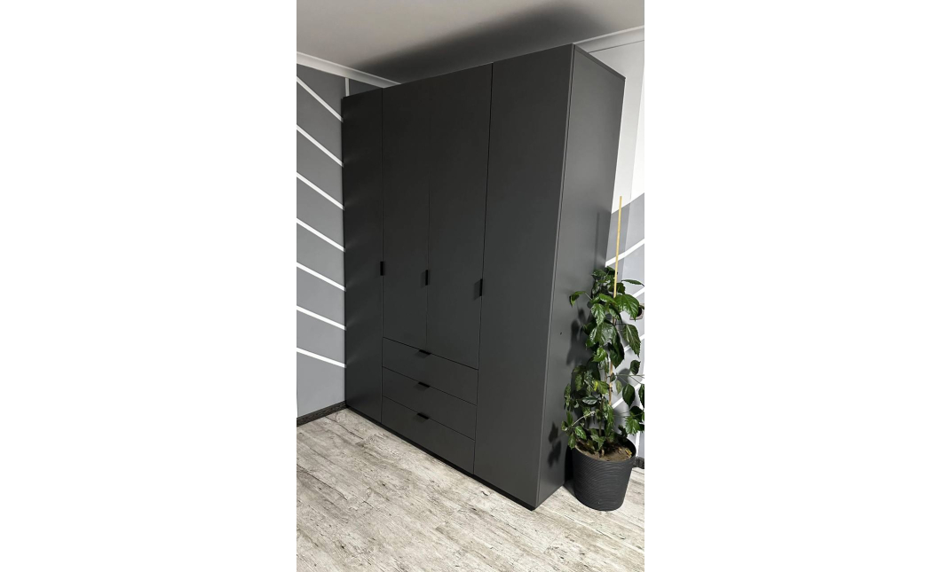 Šatní skříň na oblečení Doros Gelar Grafit 4 dveře 155×49,5×203,4 (80737075)
