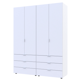 Šatní skříň na oblečení Doros Gelar set Bílá 2+2 dveře 155×49,5×203,4 (42002117)