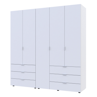 Šatní skříň  Doros Gelar komplet Bílá 2+3 DTD 193,7x49,5x203,4 (42002116)