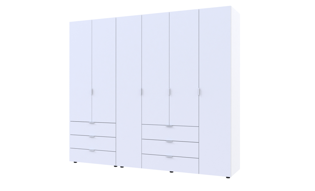 Šatní skříň na oblečení Doros Gelar set Bílá 2+4 dveře 232,5×49,5×203,4 (42002124)