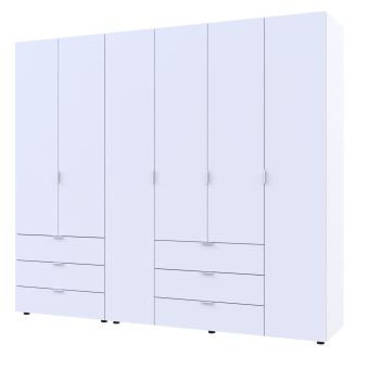 Šatní skříň na oblečení Doros Gelar set Bílá 2+4 dveře 232,5×49,5×203,4 (42002124)