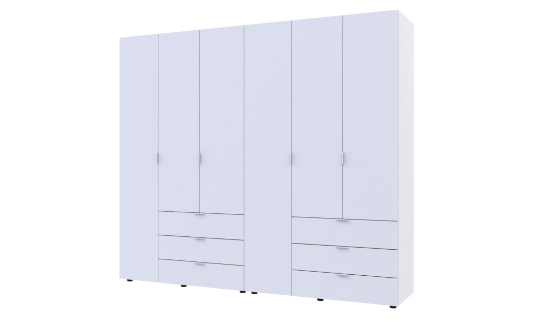 Šatní skříň na oblečení Doros Gelar set Bílá 3+3 dveře 232,4×49,5×203,4 (42002119)