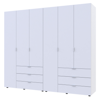 Šatní skříň na oblečení Doros Gelar set Bílá 3+3 dveře 232,4×49,5×203,4 (42002119)