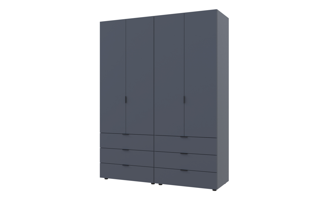 Šatní skříň na oblečení Doros Gelar set Grafit 2+2 dveře 155×49,5×203,4 (42002131)