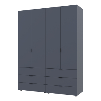 Šatní skříň na oblečení Doros Gelar set Grafit 2+2 dveře 155×49,5×203,4 (42002131)