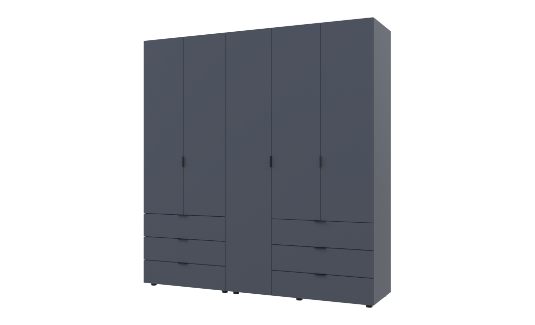 Šatní skříň na oblečení Doros Gelar set Grafit 2+3 dveře 193,7×49,5×203,4 (42002132)