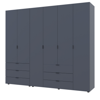 Šatní skříň na oblečení Doros Gelar set Grafit 2+4 dveře 232,5×49,5×203,4 (42002133)