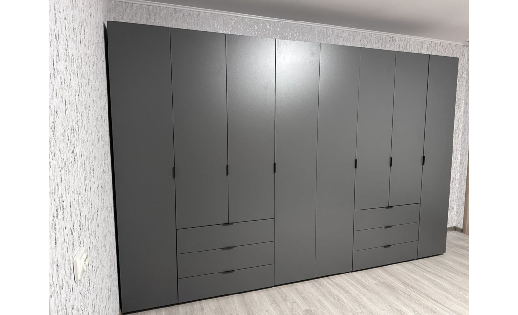 Šatní skříň na oblečení Doros Gelar set Grafit 4+4 dveře 310×49,5×203,4 (42002130)