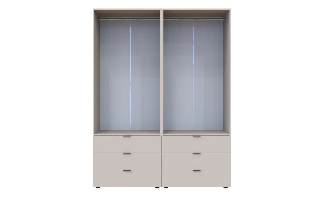 Šatní skříň na oblečení Doros Gelar set Kašmír 2+2 dveře 155×49,5×203,4 (80737637)