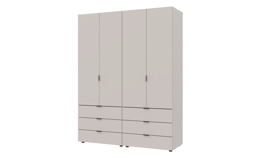 Šatní skříň na oblečení Doros Gelar set Kašmír 2+2 dveře 155×49,5×203,4 (80737637)