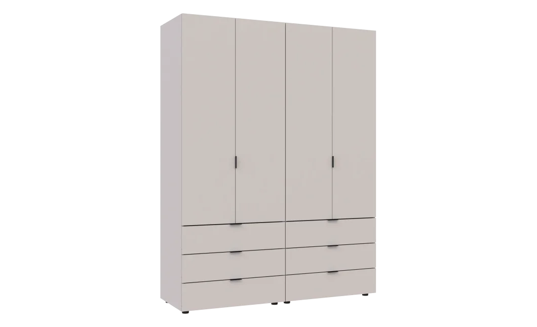 Šatní skříň na oblečení Doros Gelar set Kašmír 2+2 dveře 155×49,5×203,4 (80737637)