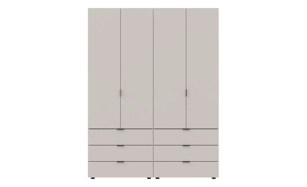 Šatní skříň na oblečení Doros Gelar set Kašmír 2+2 dveře 155×49,5×203,4 (80737637)
