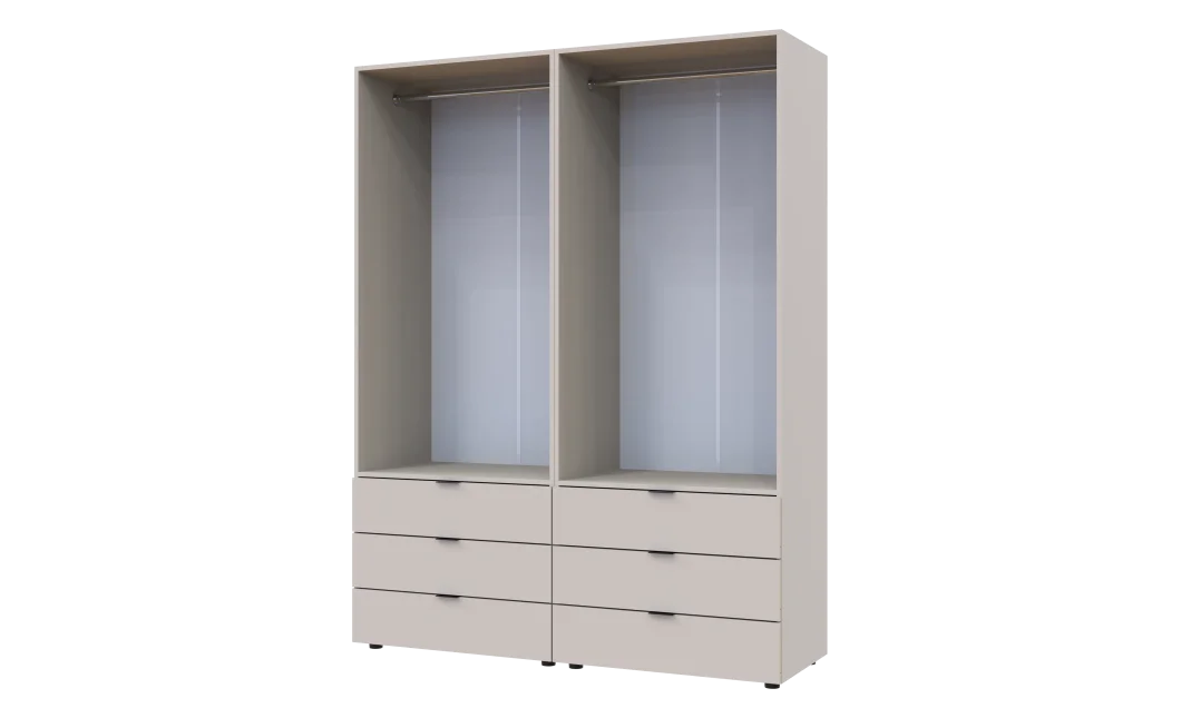 Šatní skříň na oblečení Doros Gelar set Kašmír 2+2 dveře 155×49,5×203,4 (80737637)