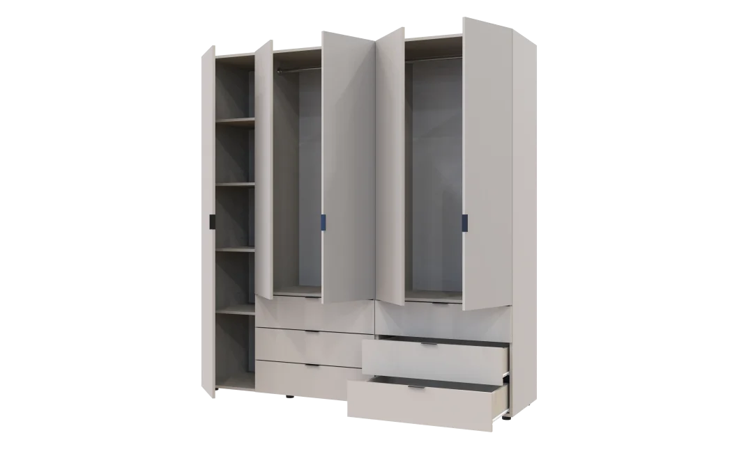 Šatní skříň na oblečení Doros Gelar set Kašmír 2+3 dveře 193,7×49,5×203,4 (80737638)