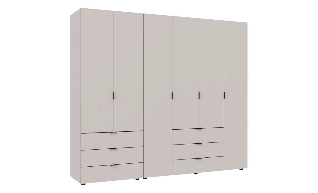 Šatní skříň na oblečení Doros Gelar set Kašmír 2+4 dveře 232,5×49,5×203,4 (80737639)