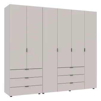 Šatní skříň na oblečení Doros Gelar set Kašmír 2+4 dveře 232,5×49,5×203,4 (80737639)