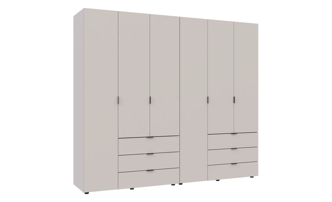 Šatní skříň na oblečení Doros Gelar set Kašmír 3+3 dveře 232,4×49,5×203,4 (80737640)