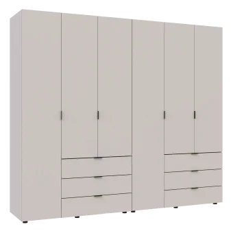 Šatní skříň na oblečení Doros Gelar set Kašmír 3+3 dveře 232,4×49,5×203,4 (80737640)