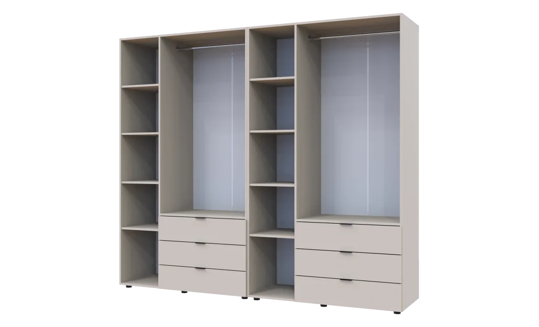 Šatní skříň na oblečení Doros Gelar set Kašmír 3+3 dveře 232,4×49,5×203,4 (80737640)