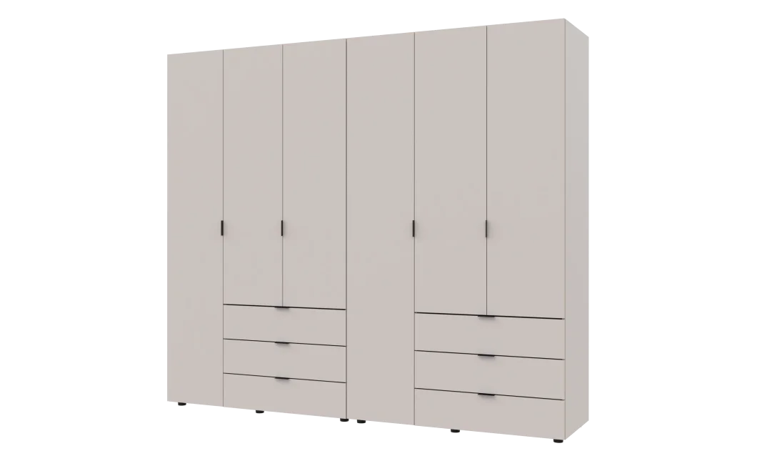 Šatní skříň na oblečení Doros Gelar set Kašmír 3+3 dveře 232,4×49,5×203,4 (80737640)
