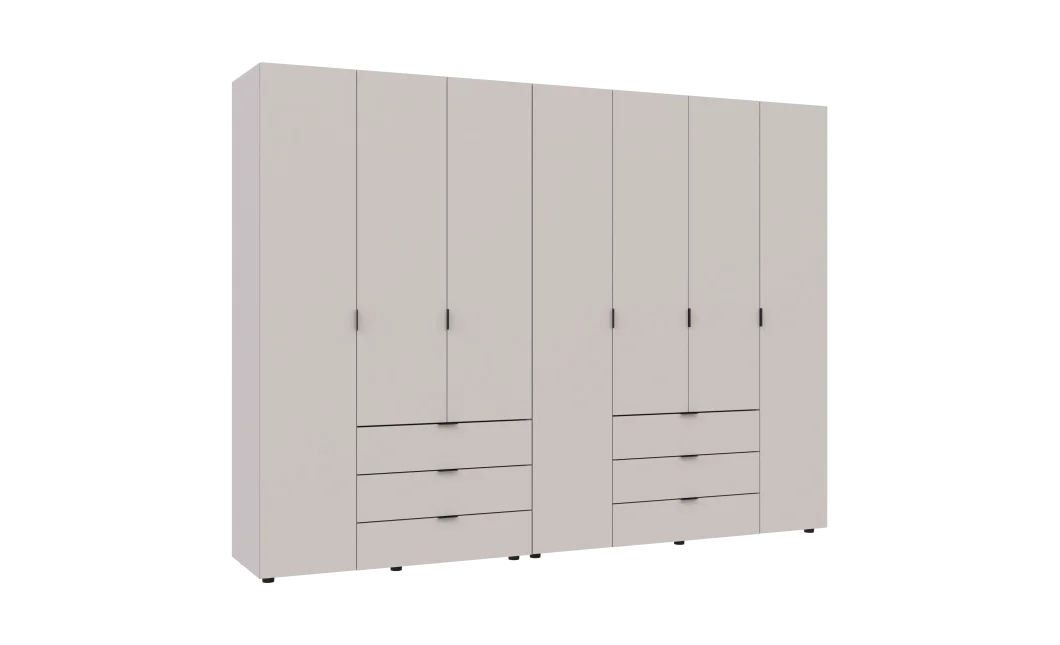 Šatní skříň na oblečení Doros Gelar set Kašmír 3+4 dveře 271,2×49,5×203,4 (80737641)