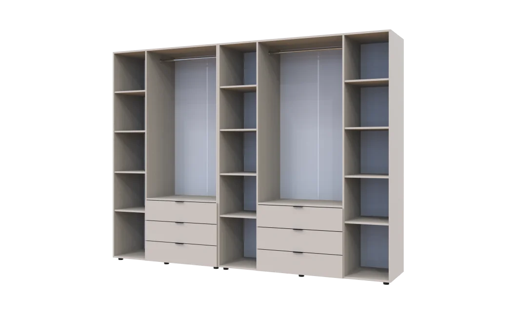 Šatní skříň na oblečení Doros Gelar set Kašmír 3+4 dveře 271,2×49,5×203,4 (80737641)
