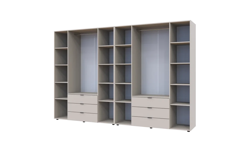 Šatní skříň na oblečení Doros Gelar set Kašmír 4+4 dveře 310×49,5×203,4 (80737642)