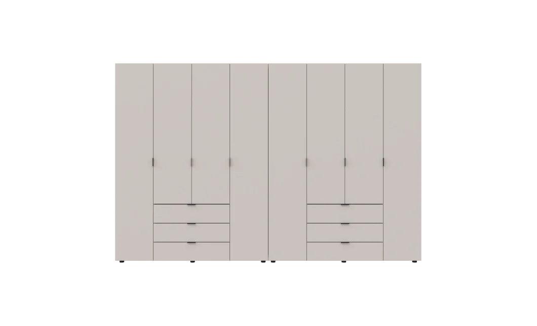 Šatní skříň na oblečení Doros Gelar set Kašmír 4+4 dveře 310×49,5×203,4 (80737642)