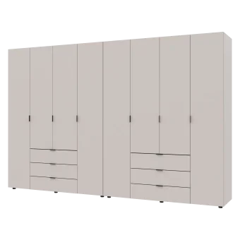 Šatní skříň na oblečení Doros Gelar set Kašmír 4+4 dveře 310×49,5×203,4 (80737642)