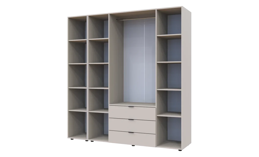 Skříň na oblečení Doros Gelar s regálem Kašmír 4 dveře 193,2 × 49,5 × 203,4 (80737647)