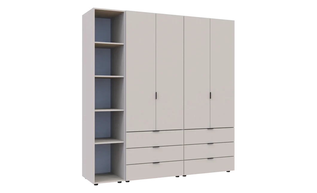 Skříň na oblečení Doros Gelar s regálem Kašmír 2+2 dveře 193,2 × 49,5 × 203,4 (80737649)