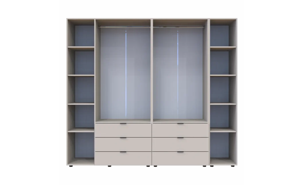 Skříň na oblečení Doros Gelar s regálem Kašmír 2+3 dveře 231,9 × 49,5 × 203,4 (80737650)