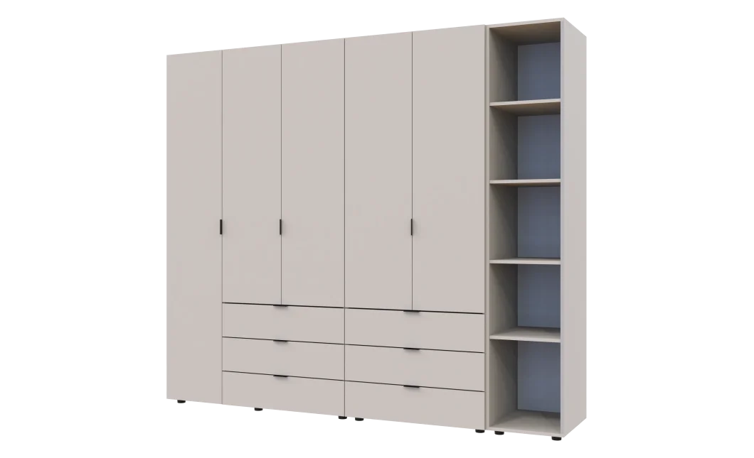 Skříň na oblečení Doros Gelar s regálem Kašmír 2+3 dveře 231,9 × 49,5 × 203,4 (80737650)