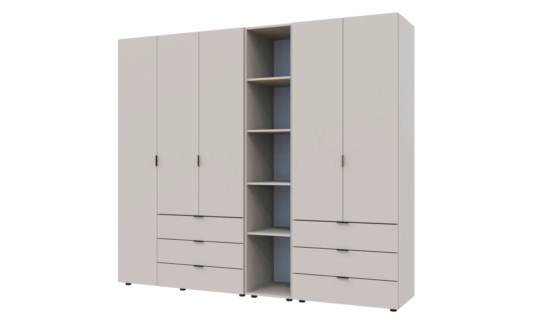 Skříň na oblečení Doros Gelar s regálem Kašmír 2+3 dveře 231,9 × 49,5 × 203,4 (80737650)