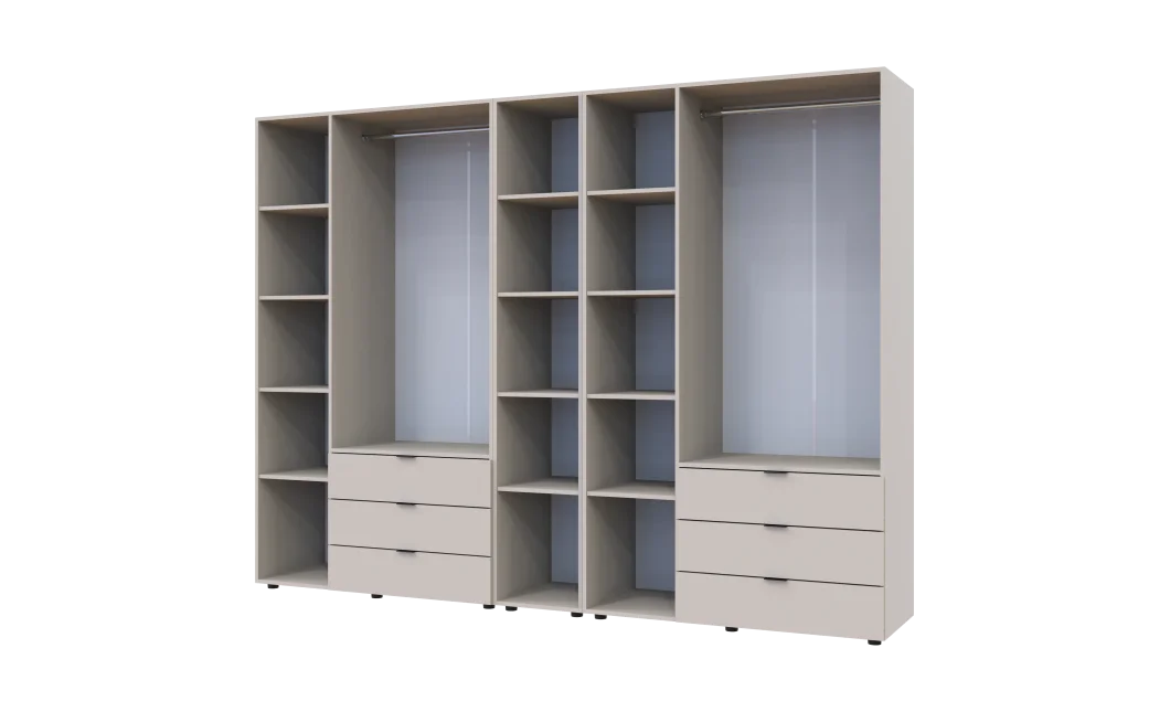 Skříň na oblečení Doros Gelar s regálem Kašmír 3+3 dveře 270,6 × 49,5 × 203,4 (80737652)