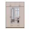 Šatní skříň Doros Rondy s nadstavcem a zrcadlem Dub Artisan/Kašmír 4 dveře 160x52x236 (80737831)