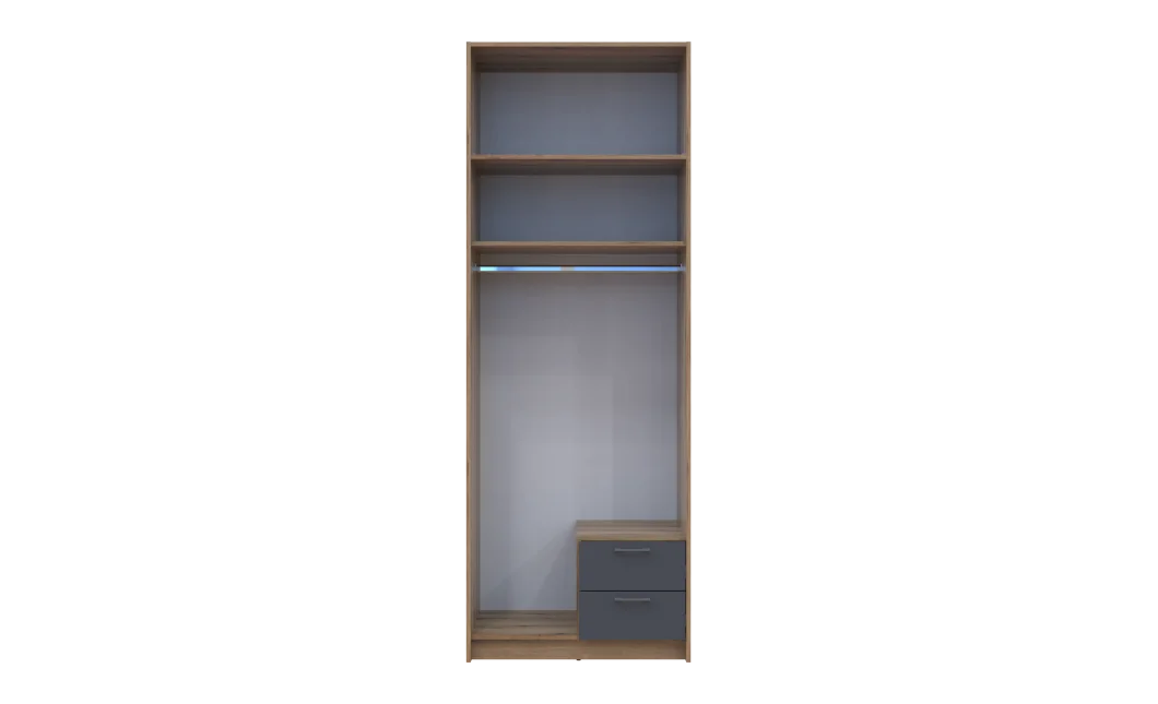 Šatní skříň Doros Rondi s nadstavcem Dub Artisan/Graphit 2 dveře 82×52×236 (80737808)