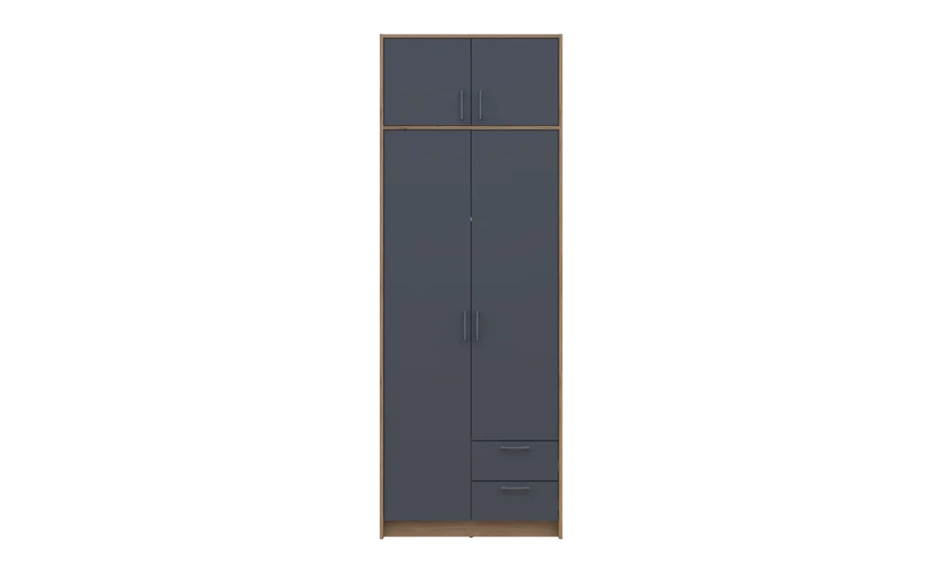 Šatní skříň Doros Rondi s nadstavcem Dub Artisan/Graphit 2 dveře 82×52×236 (80737808)