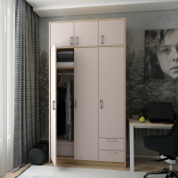 Šatní skříň Doros Rondy s nadstavcem Dub Artisan/Kašmír 3 dveře 121x52x236 (80737819)