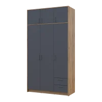 Šatní skříň Doros Rondy s nadstavcem Dub Artisan/Graphit 3 dveře 121x52x236 (80737818)