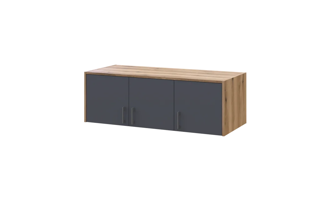 Šatní skříň Doros Rondy s nadstavcem Dub Artisan/Graphit 3 dveře 121x52x236 (80737818)