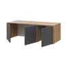 Šatní skříň Doros Rondy s nadstavcem a zrcadlem Dub Artisan/Graphit 3 dveře 121x52x236 (80737820)