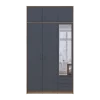 Šatní skříň Doros Rondy s nadstavcem a zrcadlem Dub Artisan/Graphit 3 dveře 121x52x236 (80737820)