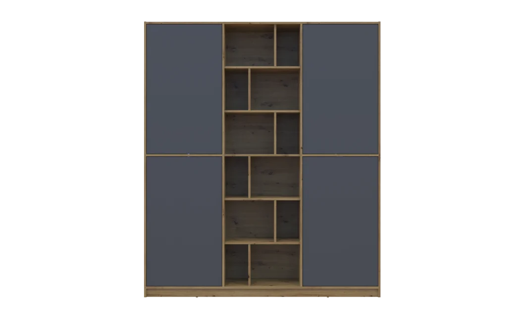 Skříň na oblečení Doros Morgan Grafit/Dub Artisan dveře DTD 180×40×210 (42001256)