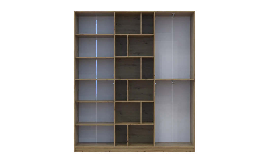 Skříň na oblečení Doros Morgan Grafit/Dub Artisan dveře DTD 180×40×210 (42001256)