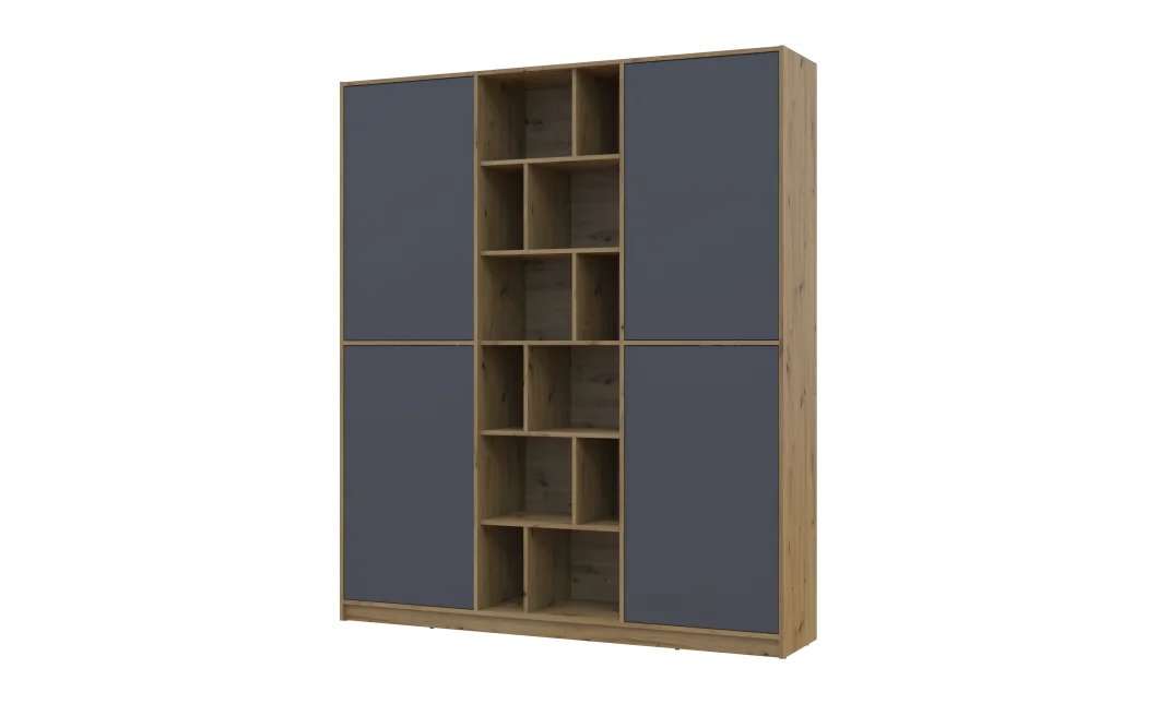 Skříň na oblečení Doros Morgan Grafit/Dub Artisan dveře DTD 180×40×210 (42001256)